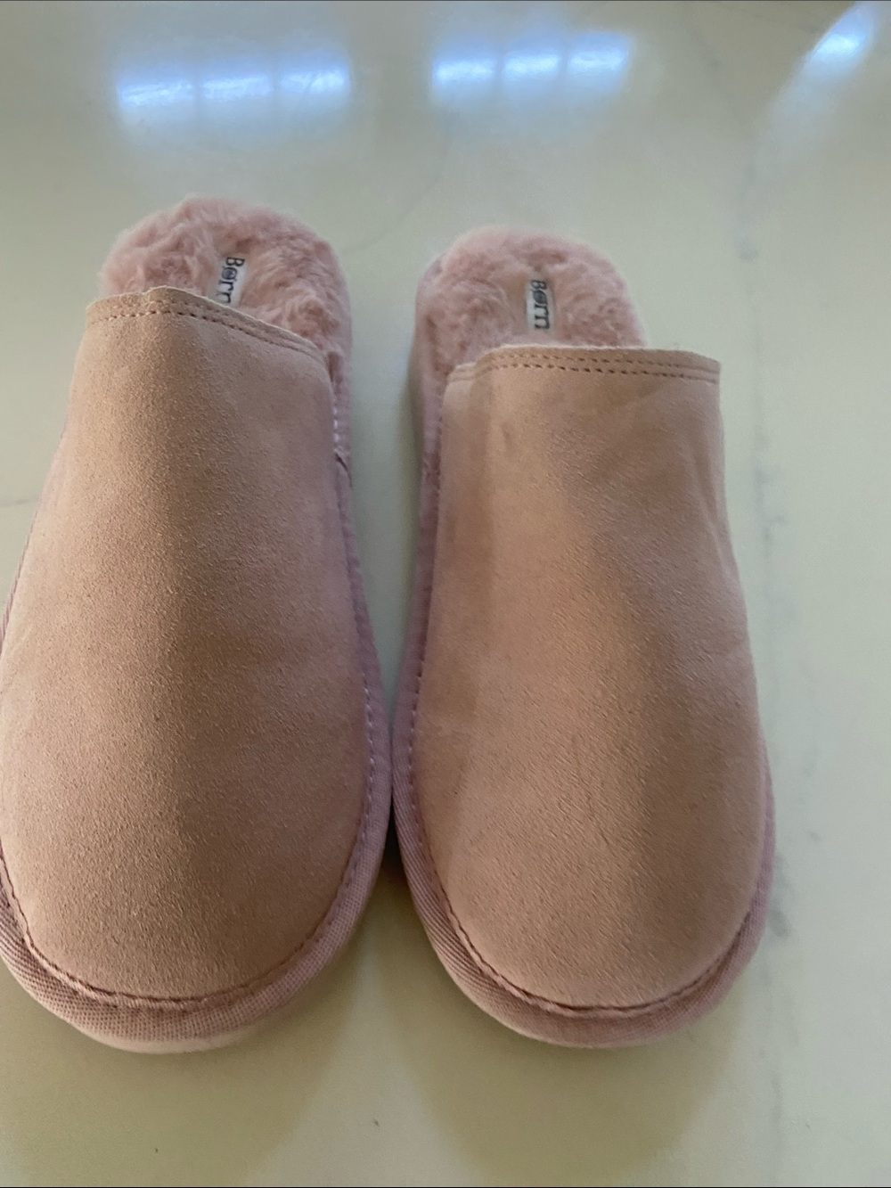 Born Blush Pink Faux Suede Slip-On Slippers - Picture 13 of 15